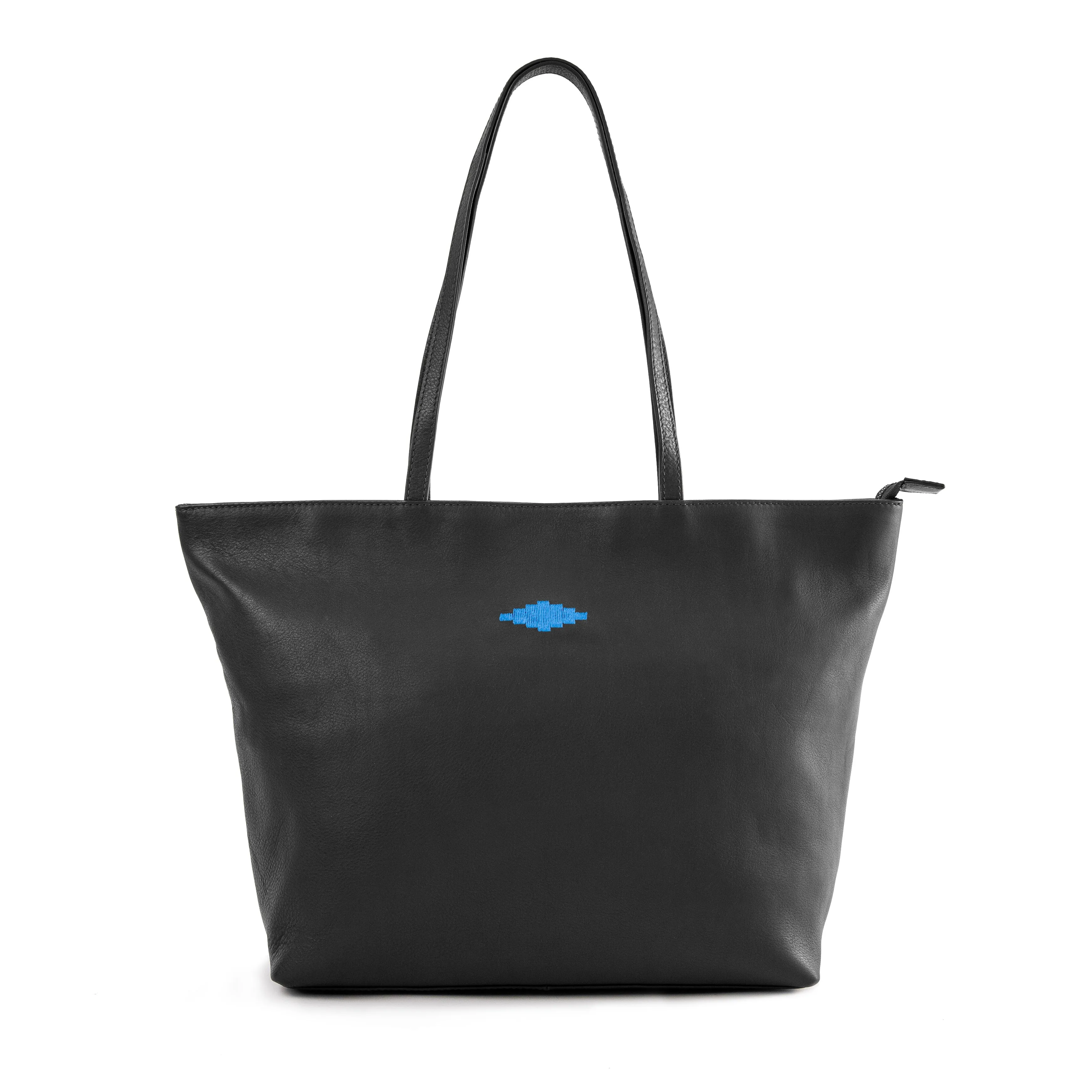 Pampeano - Trapecio Tote Bag - Black Leather