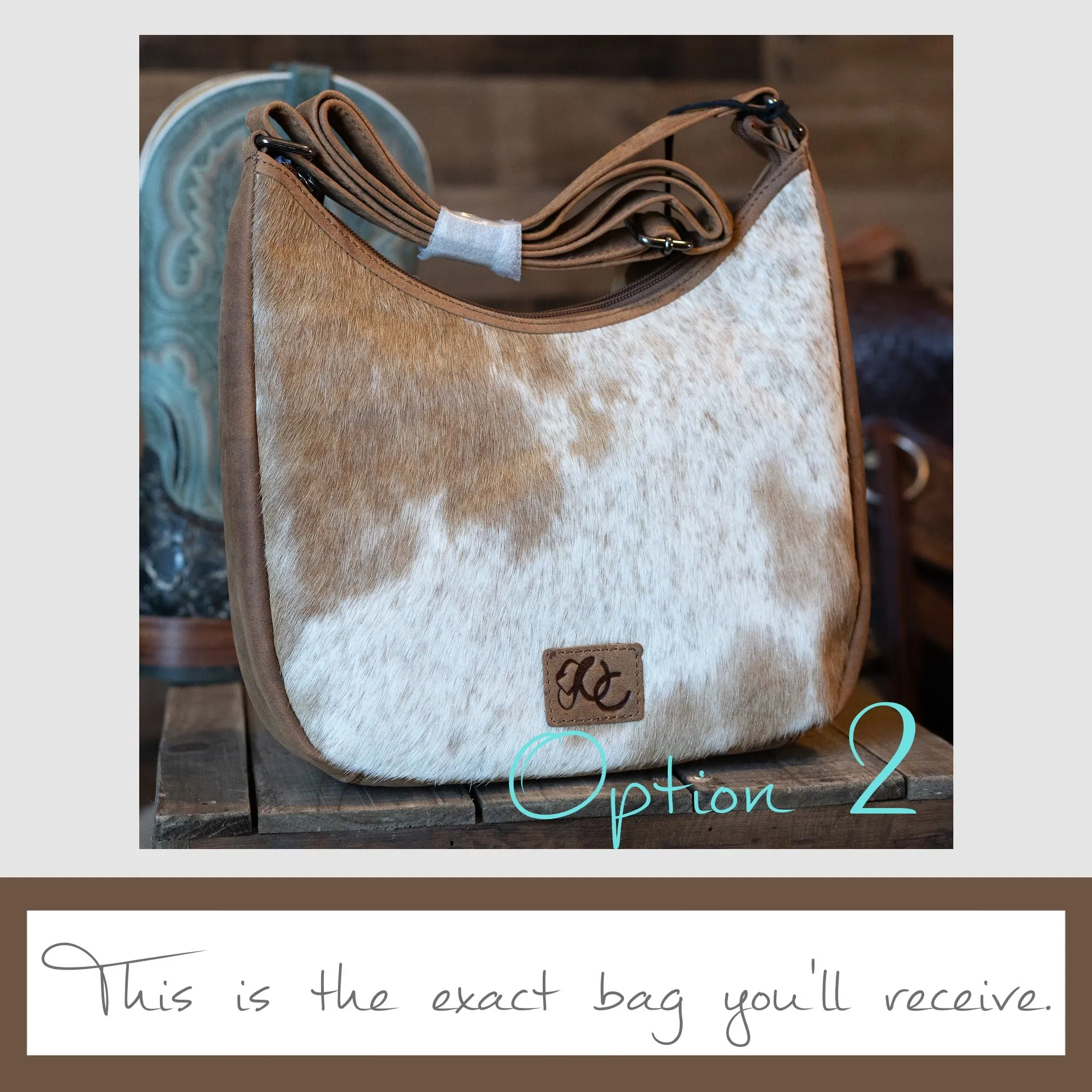 Penny | Leather Concealed Carry Crossbody, Shoulder Bag | Western Boho Style Hair-On Cowhide Accents | Locking Exterior Concealment Pocket
