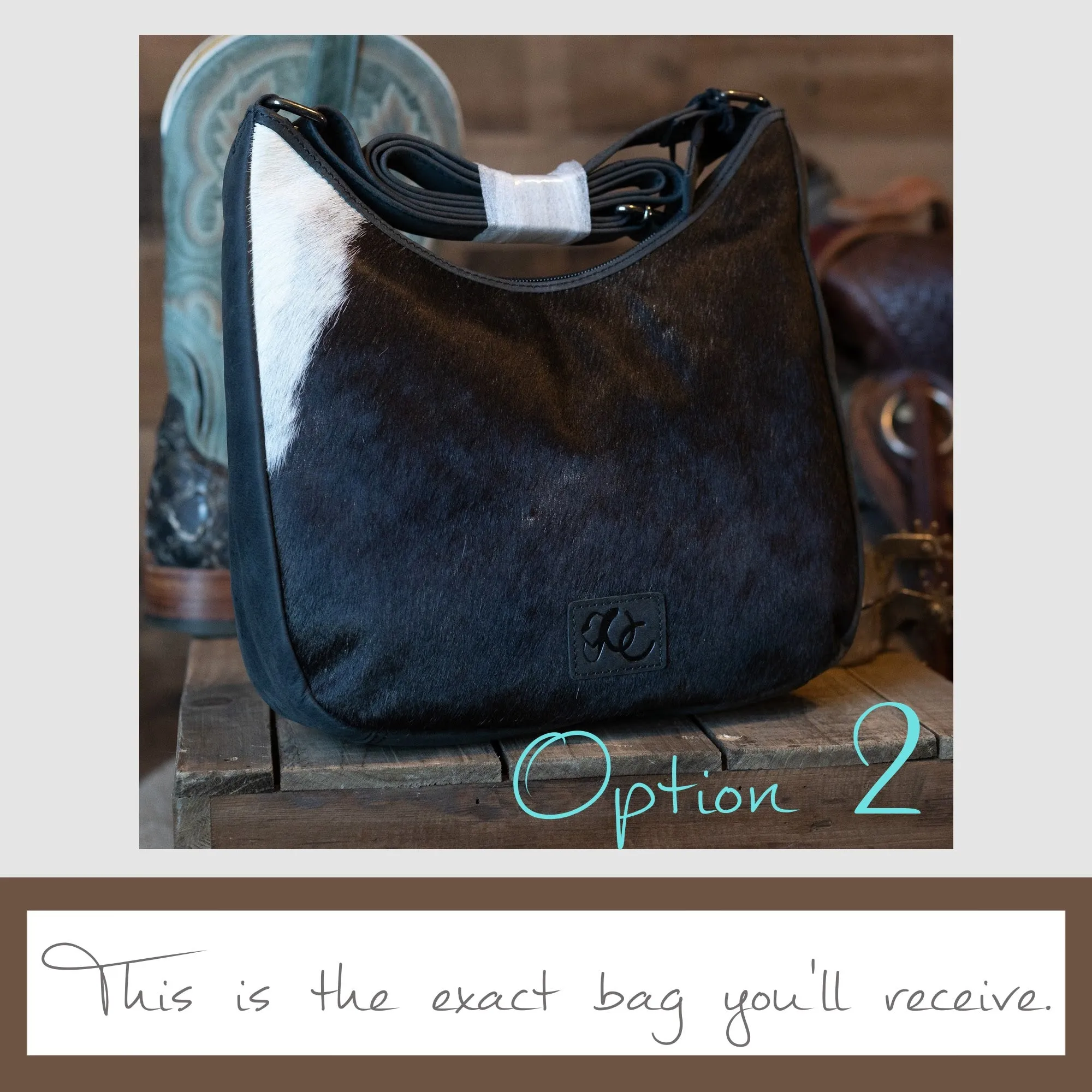 Penny | Leather Concealed Carry Crossbody, Shoulder Bag | Western Boho Style Hair-On Cowhide Accents | Locking Exterior Concealment Pocket