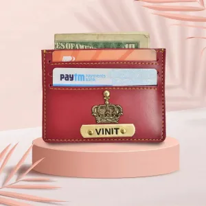 Personalized Vegan Leather Unisex Card Wallet - Wine