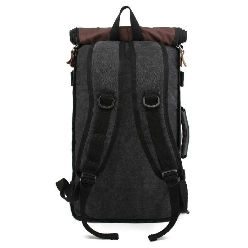 Premium Canvas Leather Backpack for Casual Use, 20-35 Liters
