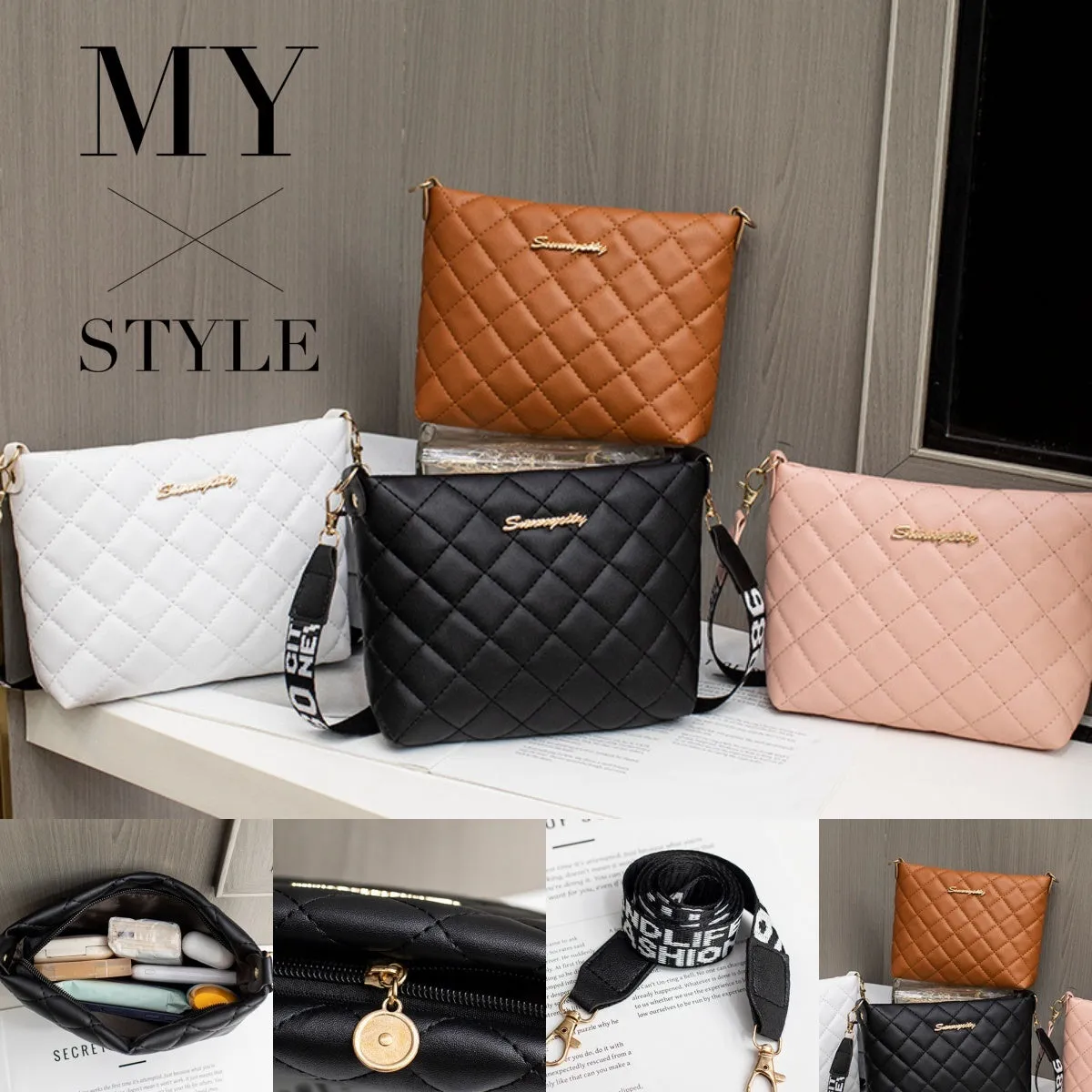 Quilted PU Leather Evening Bag
