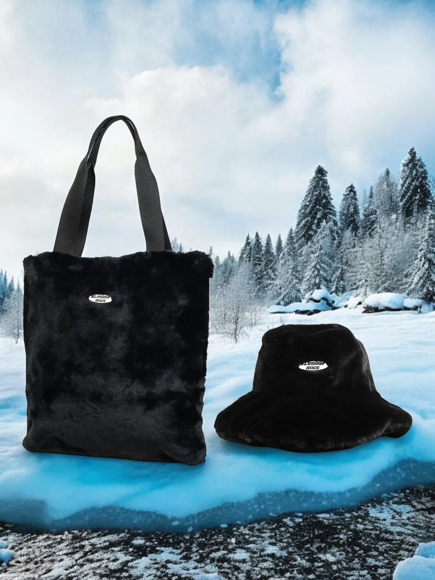 "BLACK SET " tote bag   hat