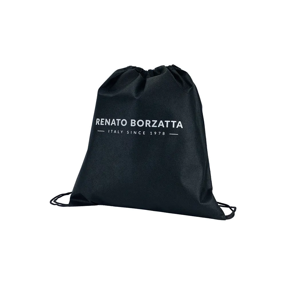 RB1006D | Bucket Bag with Clutch in Genuine Leather Made in Italy. Shoulder bag with shiny gold metal lobster clasp attachments - Blue color - Dimensions: 16 x 14 x 21 cm   Handle 13 cm