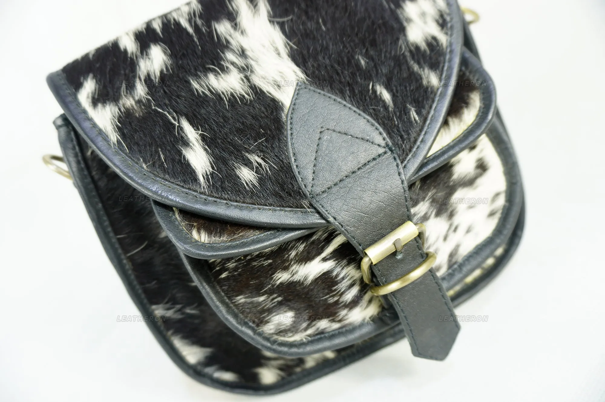 Real Cowhide Leather Cross Body Ladies Bag with Adjustable Shoulder Strap