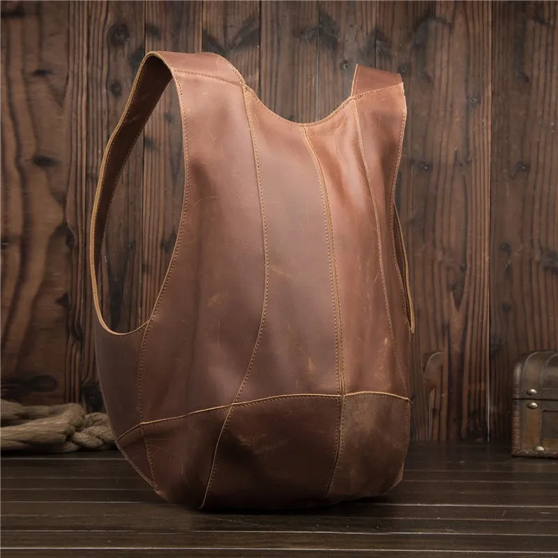 Real Leather Backpack for Men Personalized Retro Travel Bag