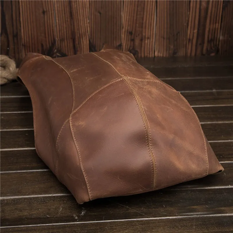 Real Leather Backpack for Men Personalized Retro Travel Bag