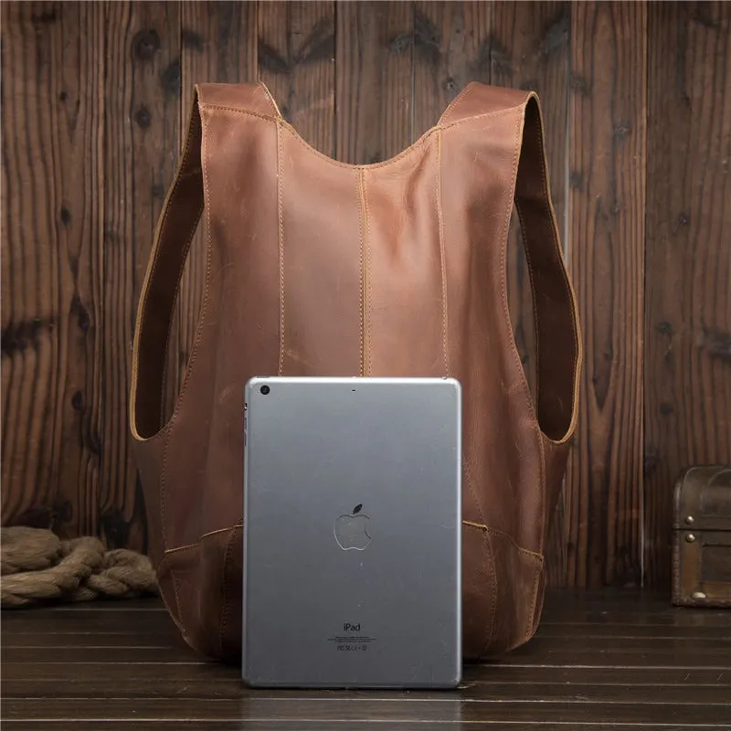 Real Leather Backpack for Men Personalized Retro Travel Bag