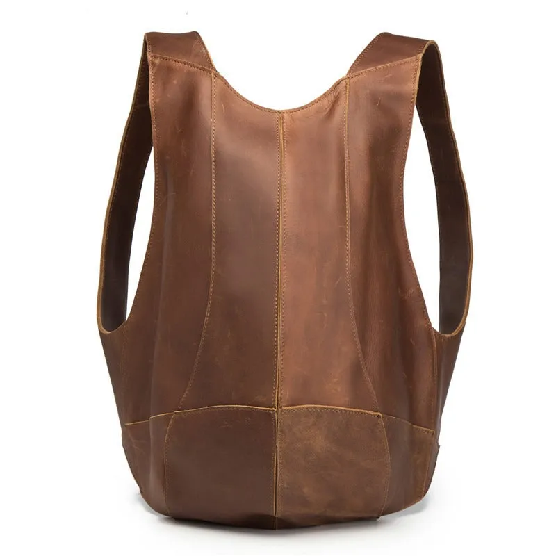 Real Leather Backpack for Men Personalized Retro Travel Bag