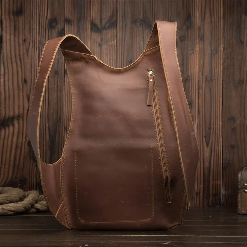 Real Leather Backpack for Men Personalized Retro Travel Bag