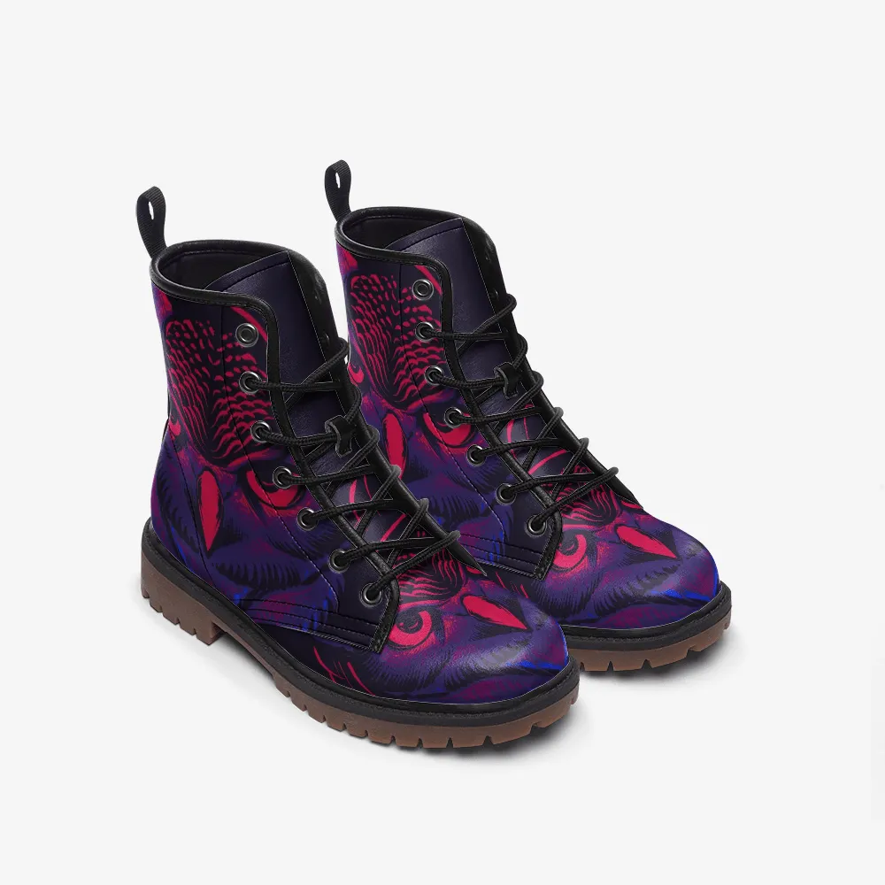 Red and bleu Owl Casual Leather Lightweight boots MT