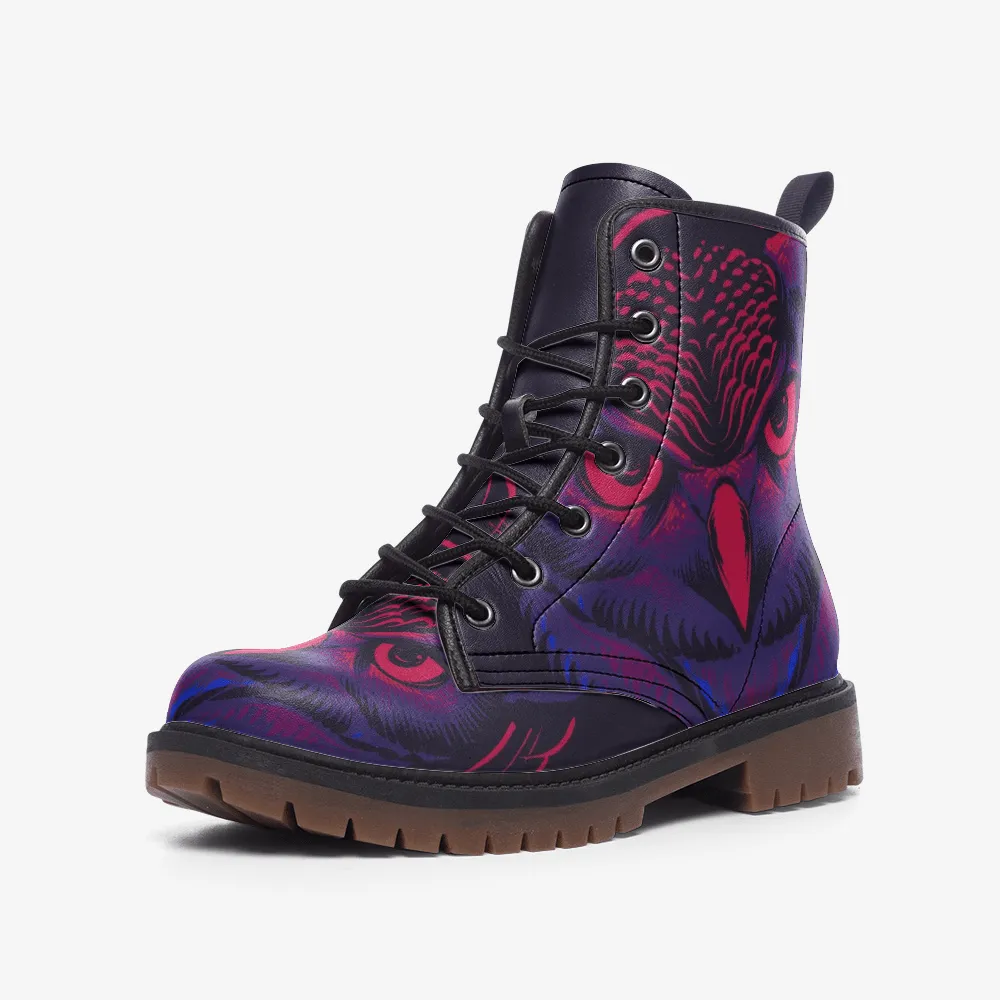 Red and bleu Owl Casual Leather Lightweight boots MT