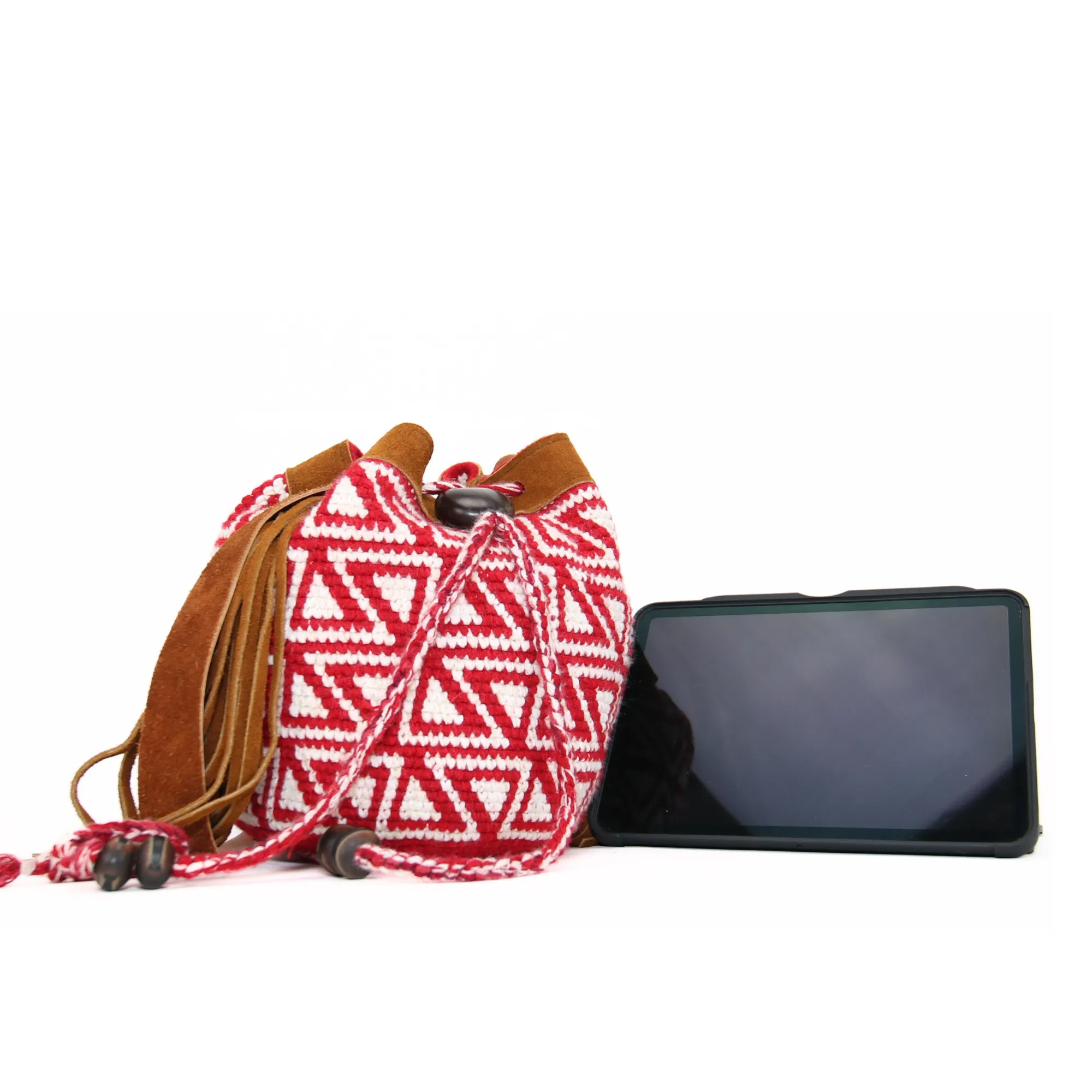 Red Ethnic Shoulder Bag Handmade Bag