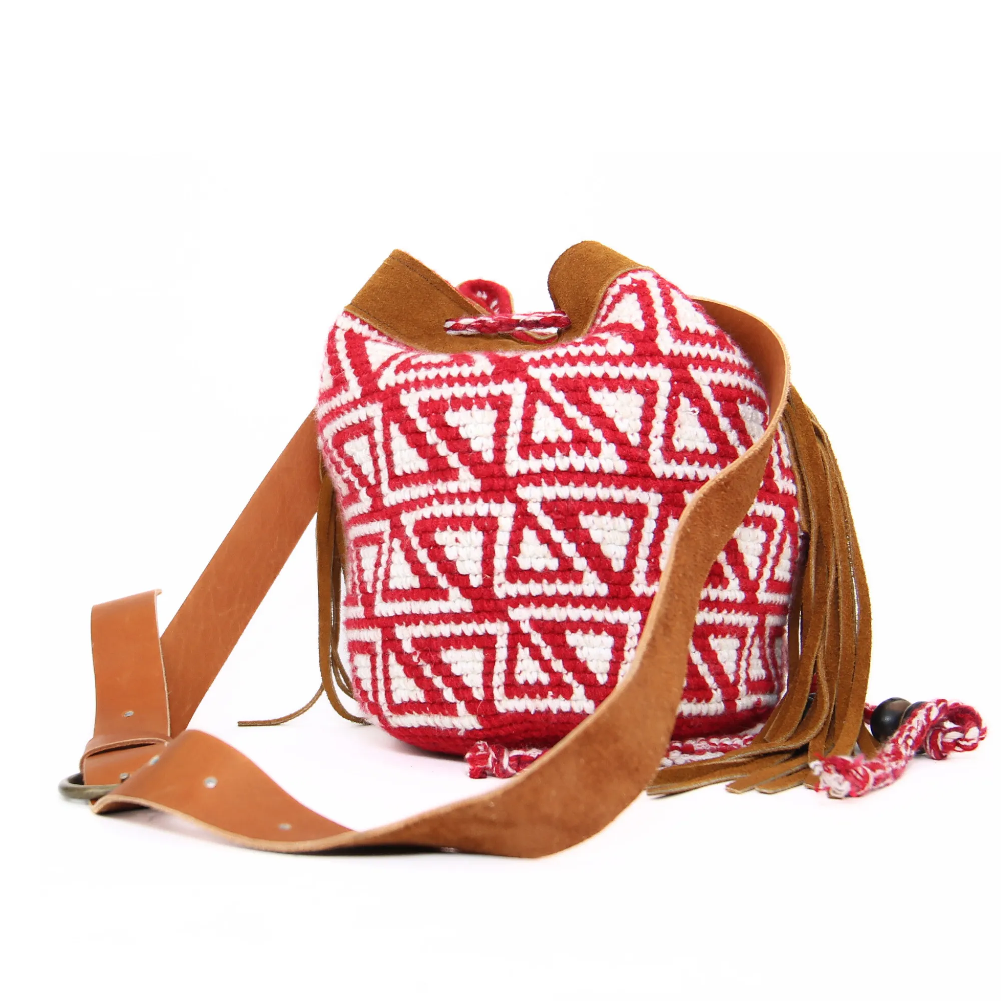 Red Ethnic Shoulder Bag Handmade Bag