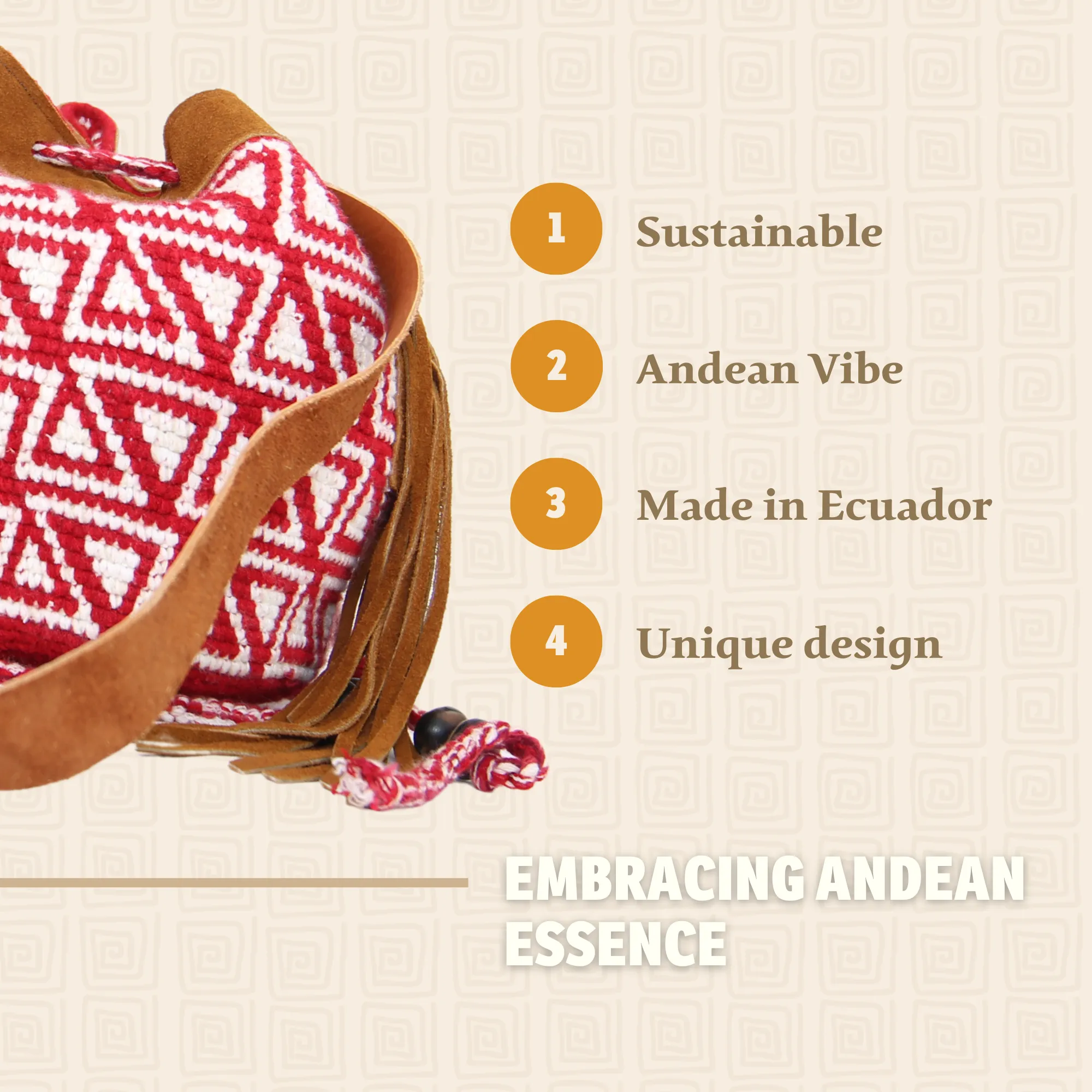 Red Ethnic Shoulder Bag Handmade Bag