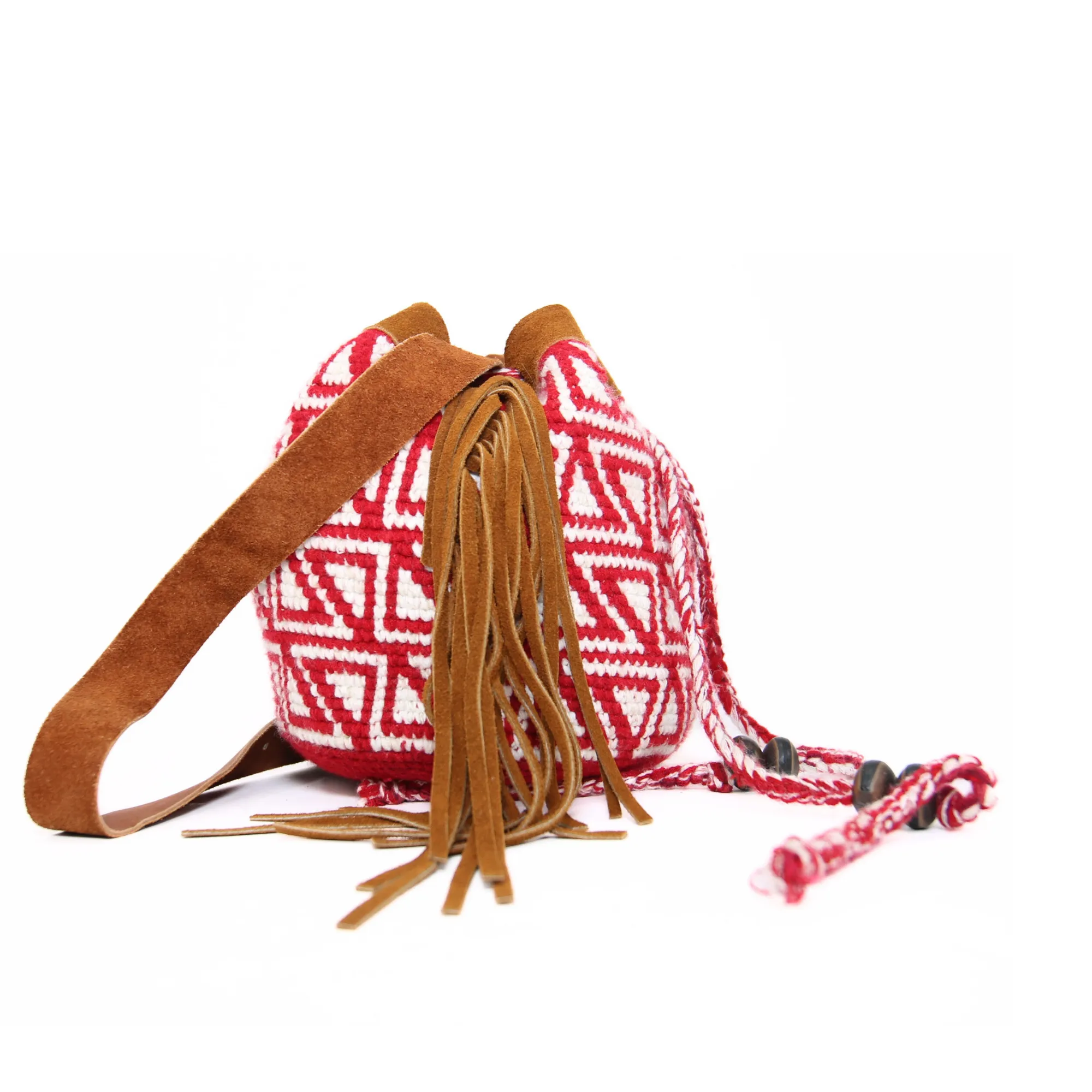 Red Ethnic Shoulder Bag Handmade Bag