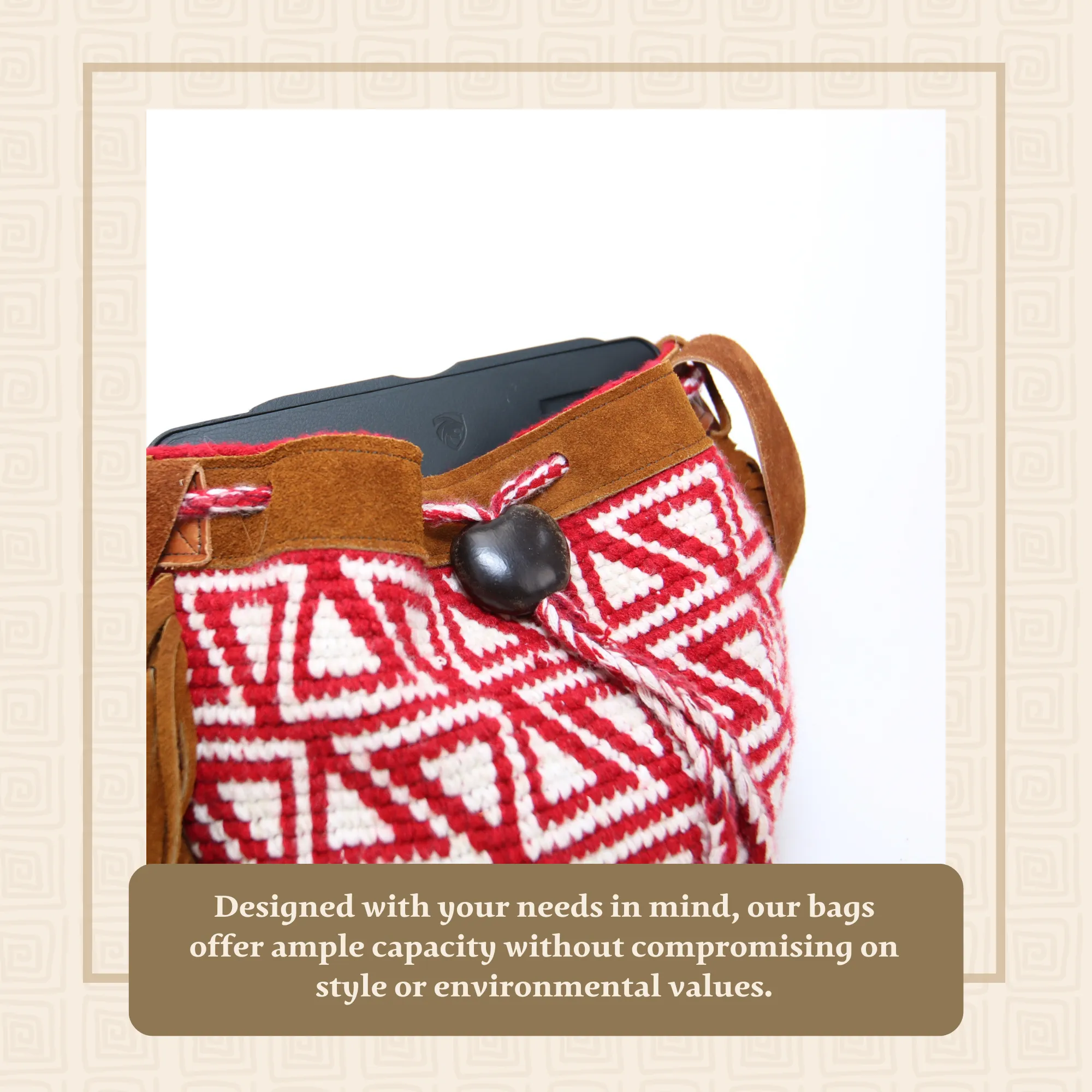 Red Ethnic Shoulder Bag Handmade Bag