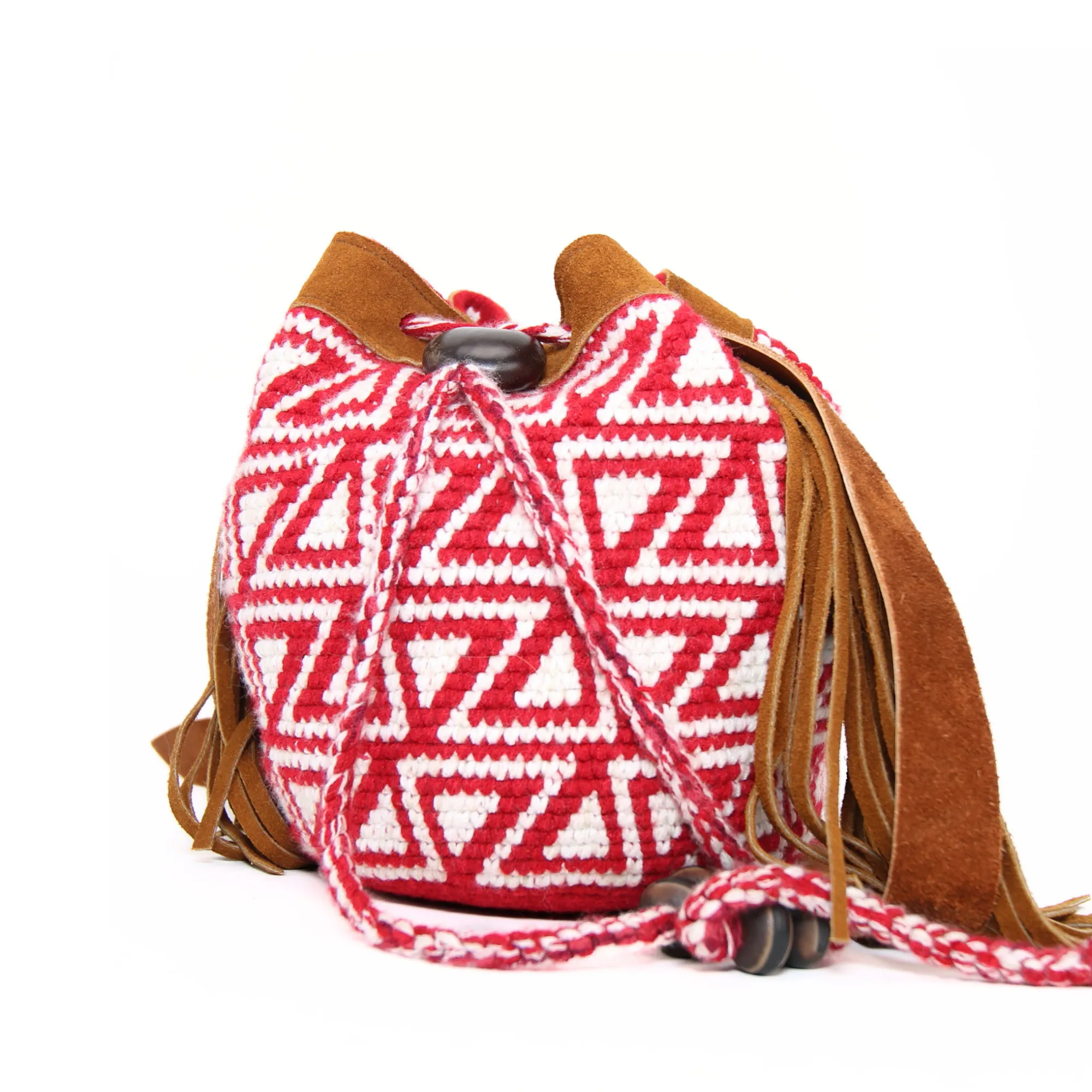 Red Ethnic Shoulder Bag Handmade Bag