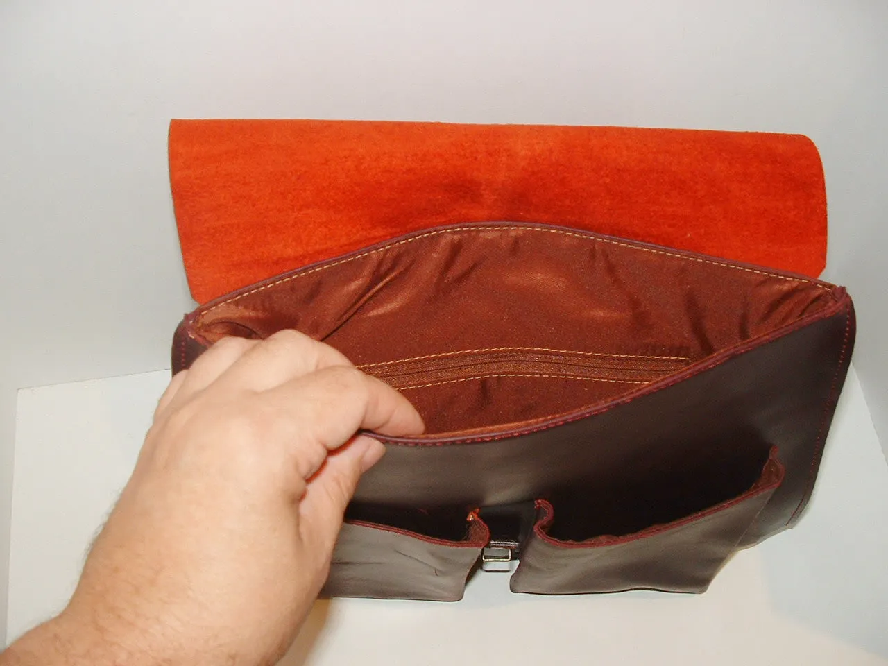 Red Waxed Leather Backpack