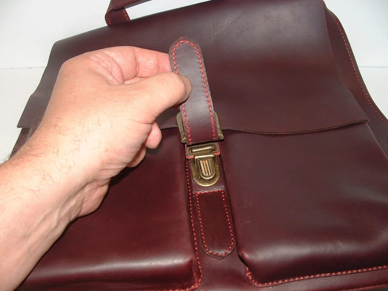 Red Waxed Leather Backpack