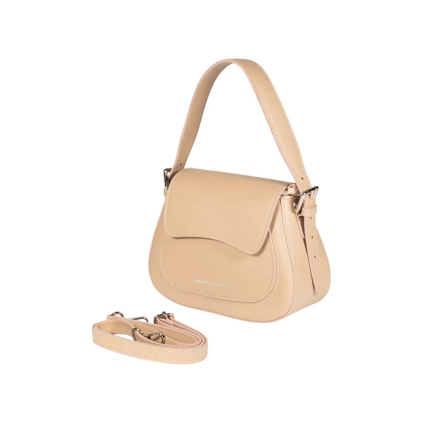 Renato Borzatta BRENDA Women's Bucket Bag in Genuine Leather Made in Italy. Shiny Gold Metal Accessories - Grey Color - Dimensions: cm 25 x 23.5 x 17 (Copy)