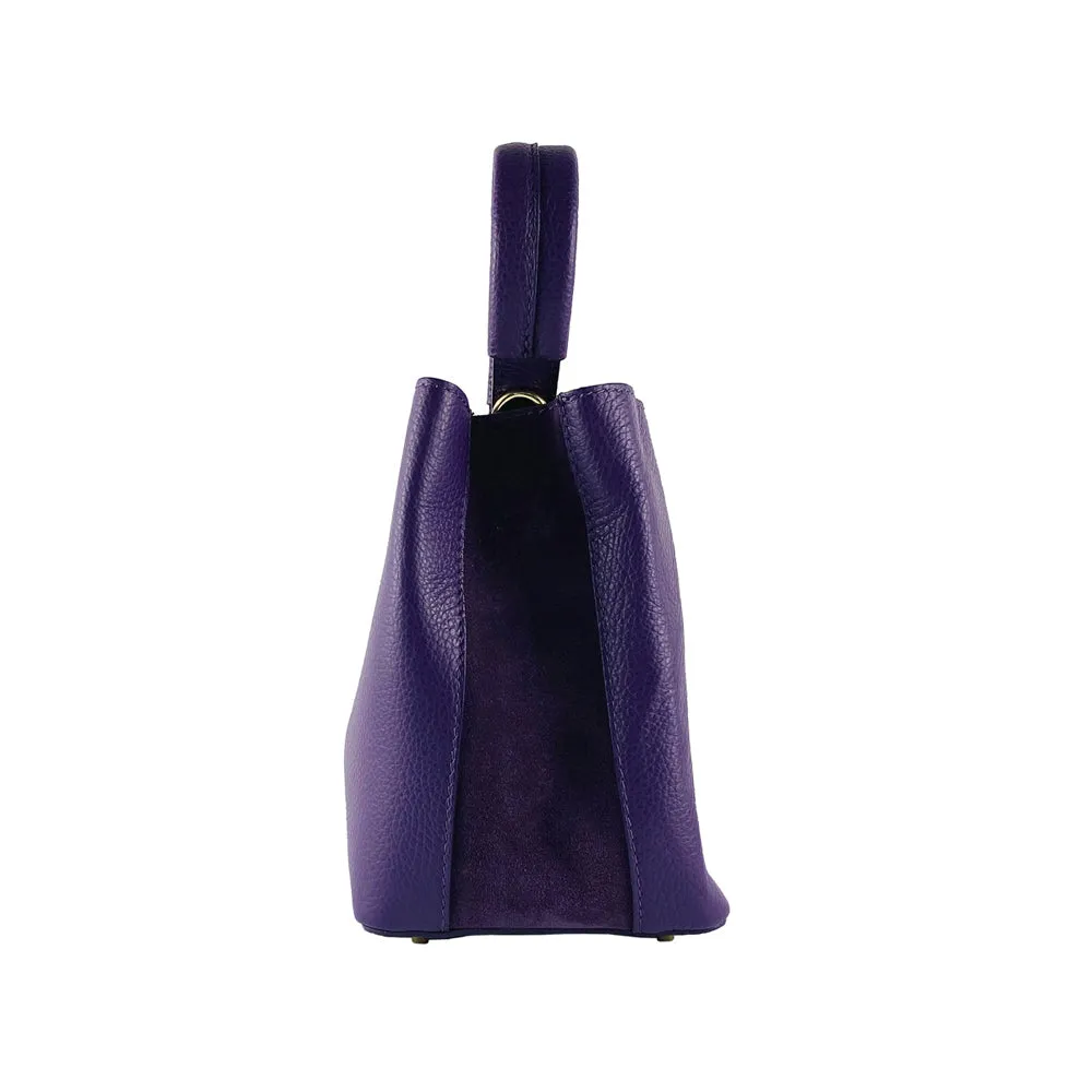 Renato Borzatta Leather Bucket Shoulder Bag Purple