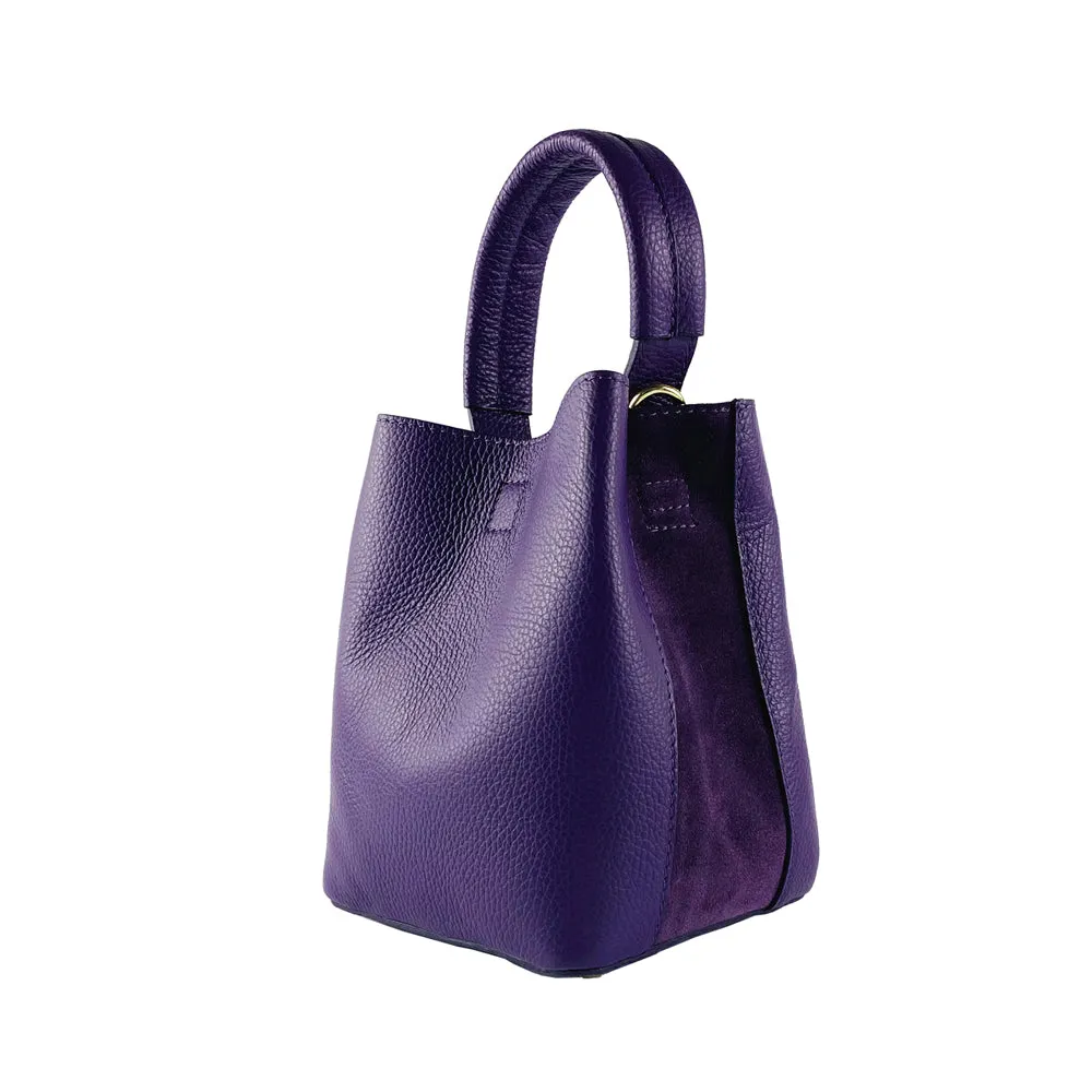 Renato Borzatta Leather Bucket Shoulder Bag Purple