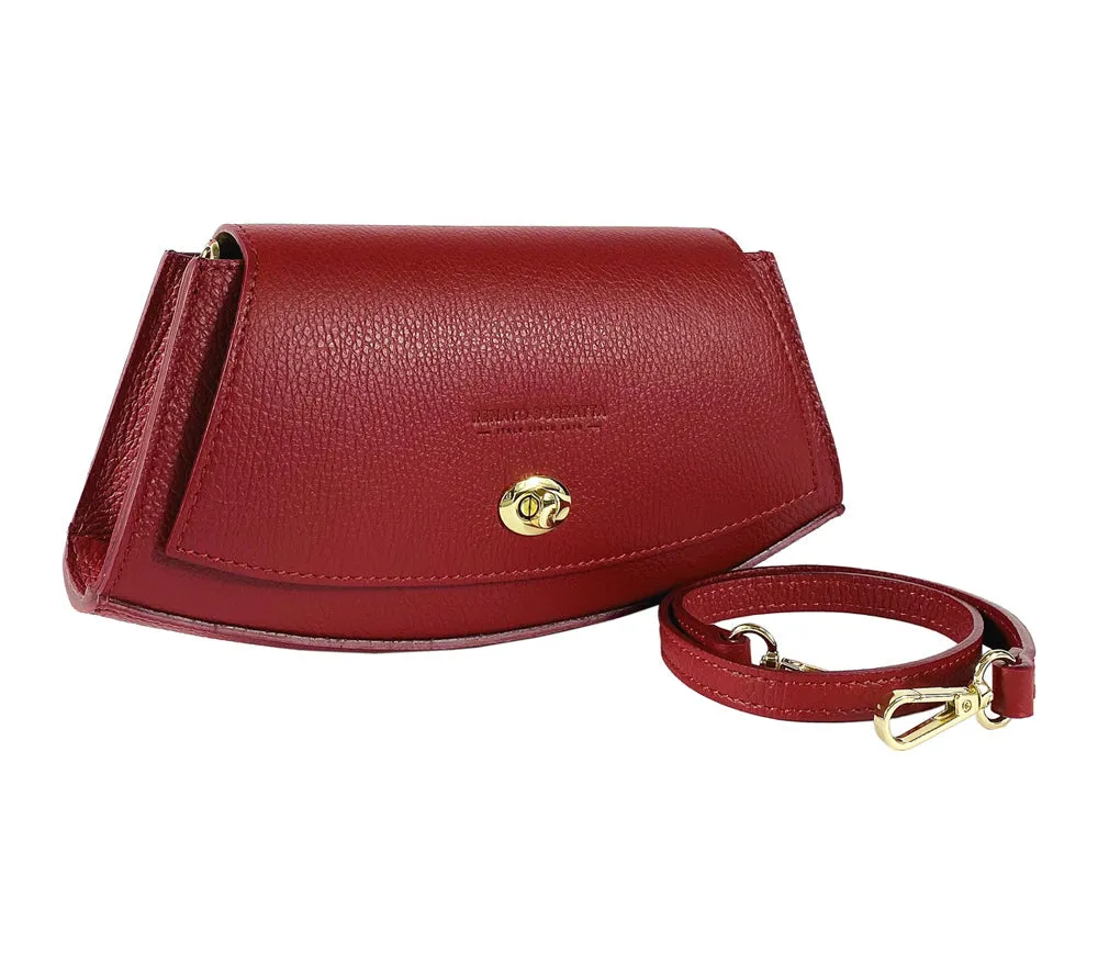 Renato Borzatta Leather Clutch Shoulder Bag Red