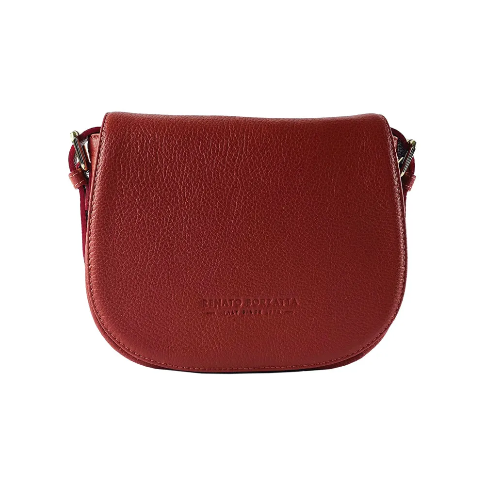 Renato Borzatta Leather Flap Shoulder Bag Red