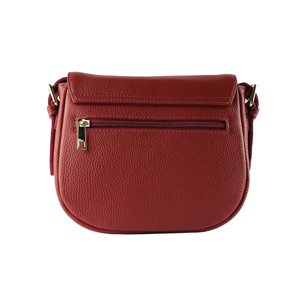 Renato Borzatta Leather Flap Shoulder Bag Red