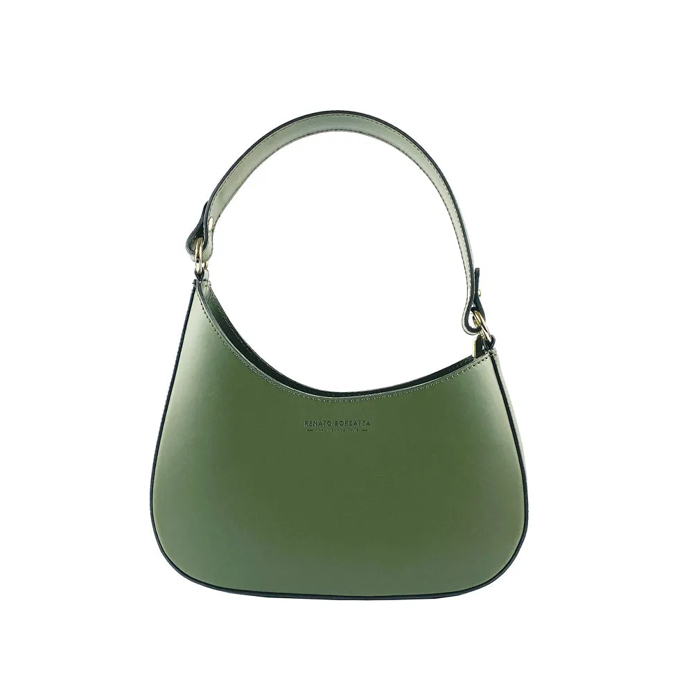 Renato Borzatta leather shoulder bag green