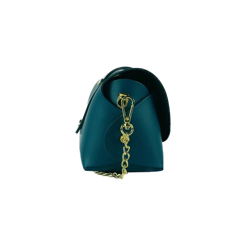 Renato Borzatta Small Leather Clutch Shoulder bag Teal Green
