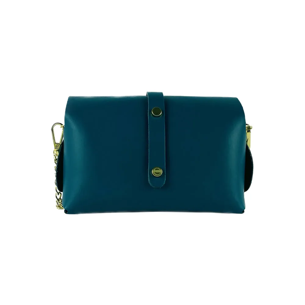 Renato Borzatta Small Leather Clutch Shoulder bag Teal Green