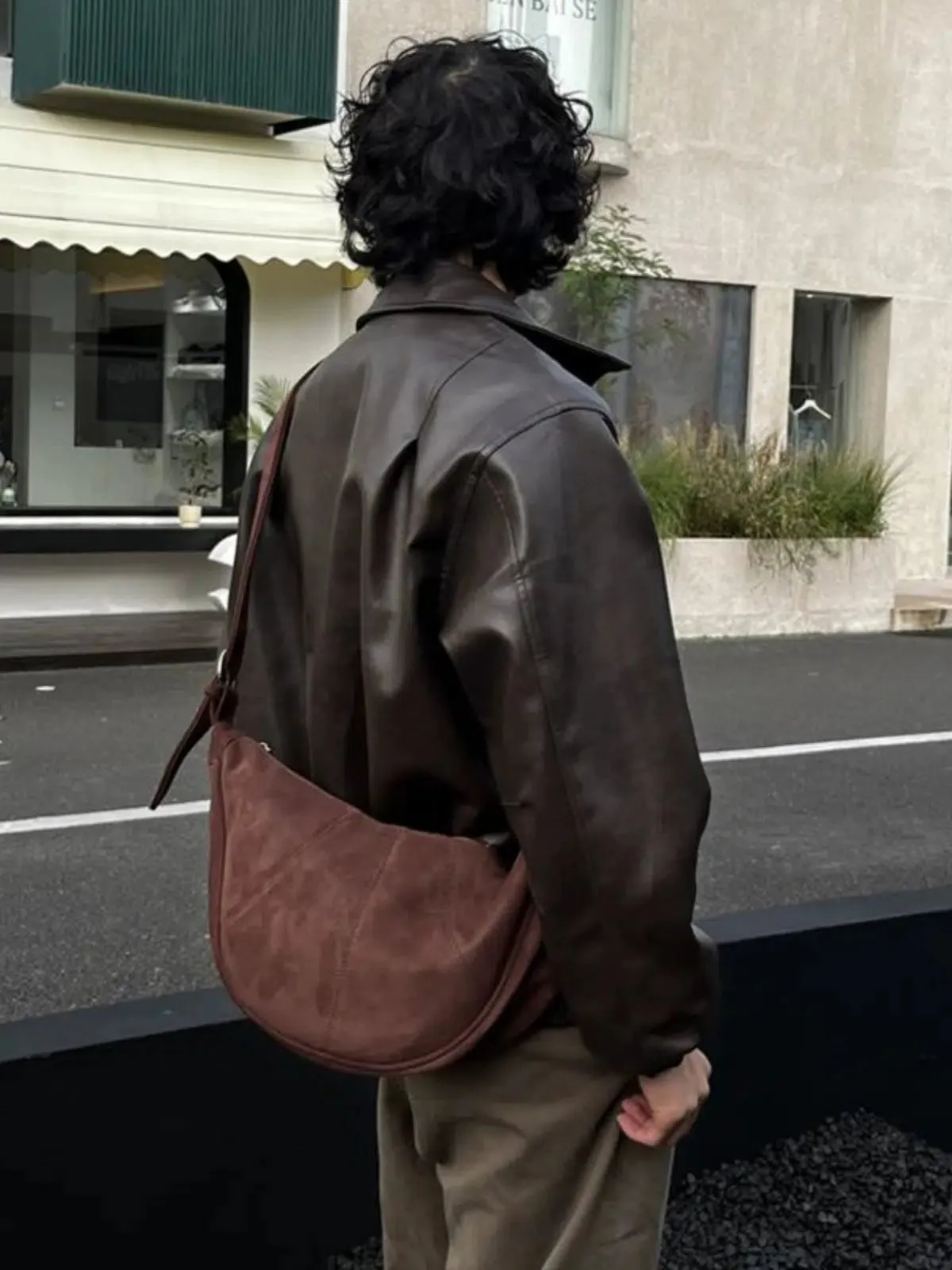 Retro Suede Crossbody Bag
