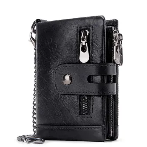 RFID 100% Genuine Leather Coin Purse Card Men's Wallet