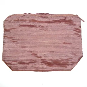 Ruched Silk Pouch - Mauve
