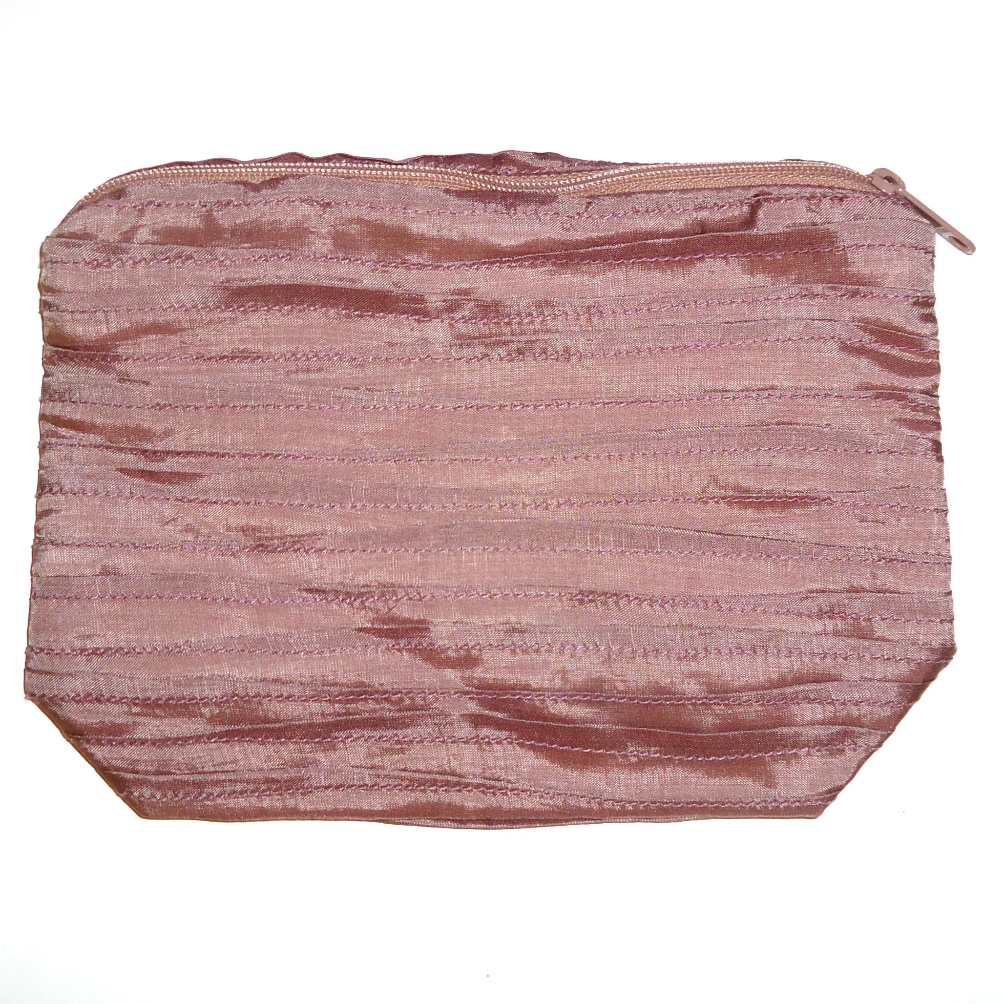 Ruched Silk Pouch - Mauve