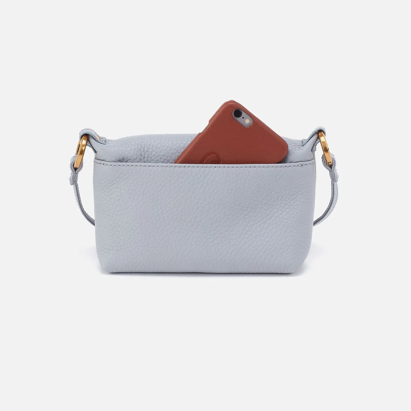 Run About Crossbody In Pebbled Leather - Blue Pearl