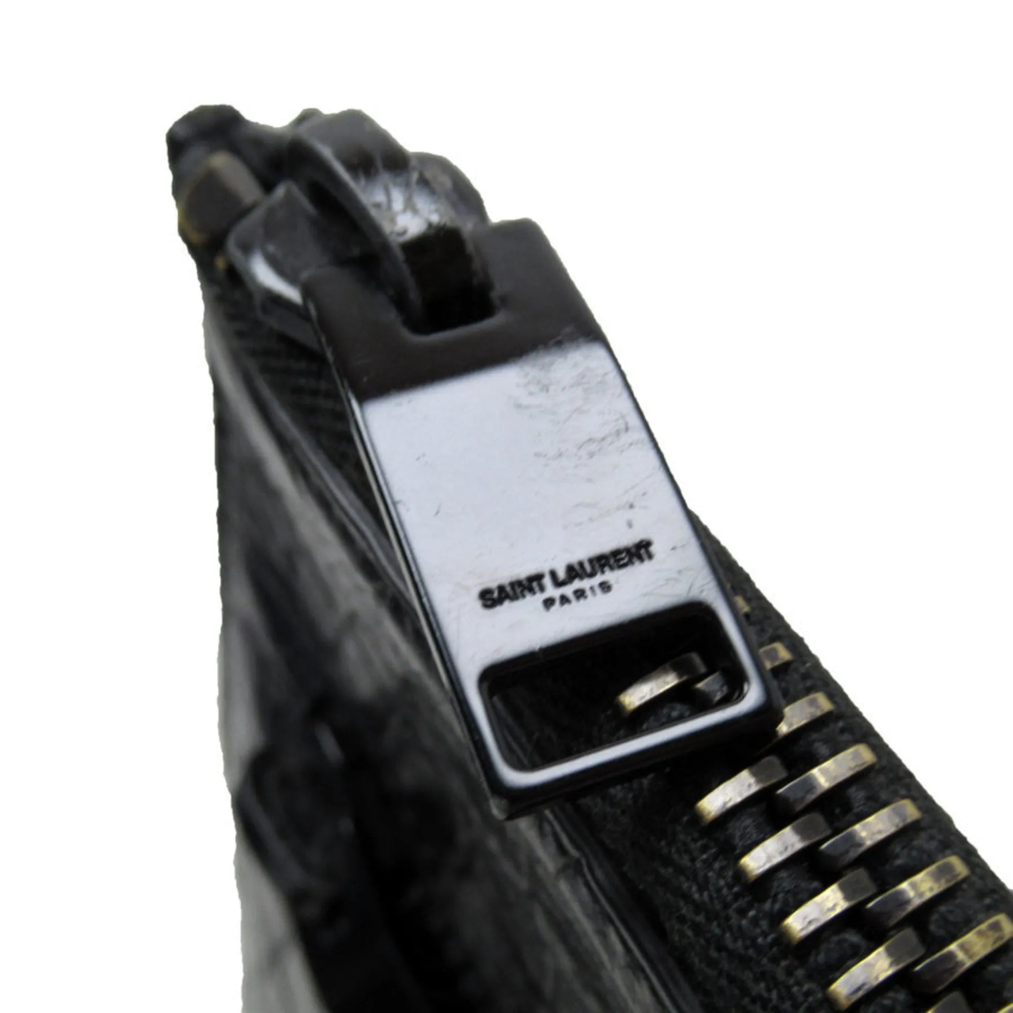Saint Laurent Clutch Bag Embossed Leather Black Men's 479964 t18969a