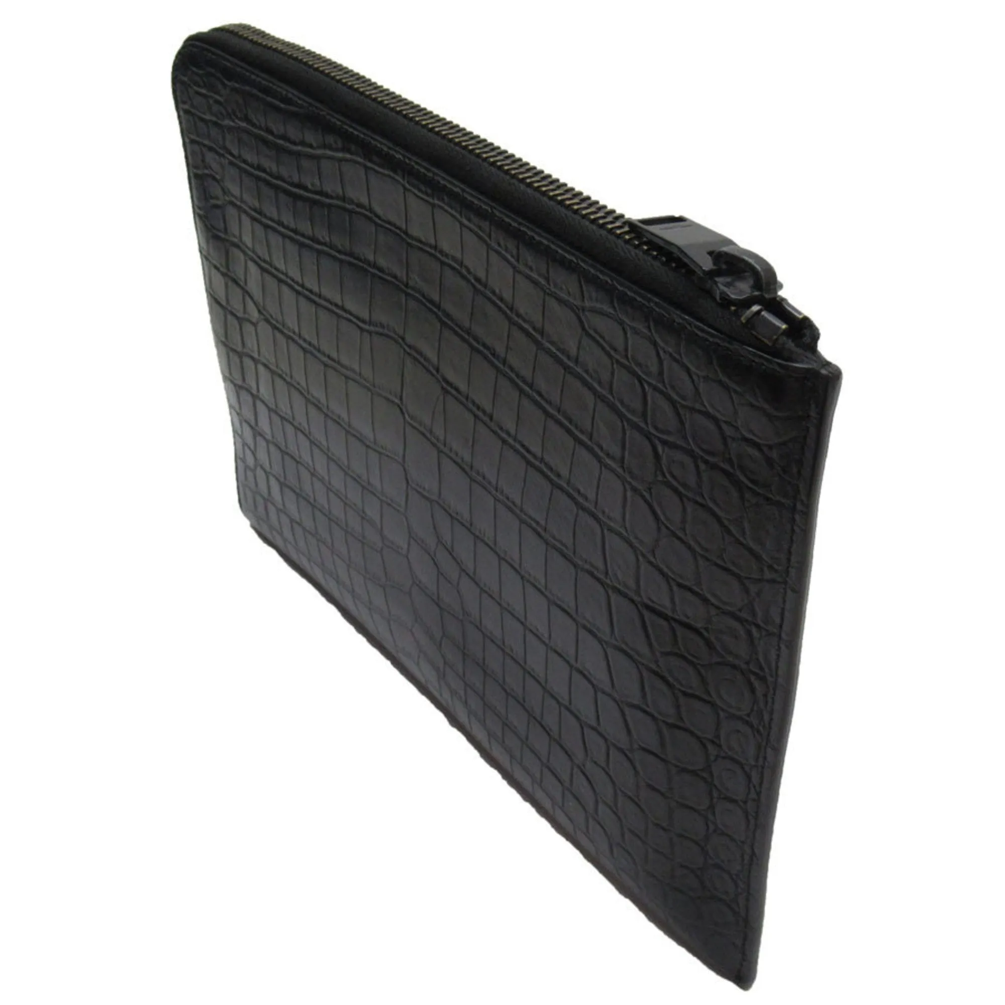 Saint Laurent Clutch Bag Embossed Leather Black Men's 479964 t18969a