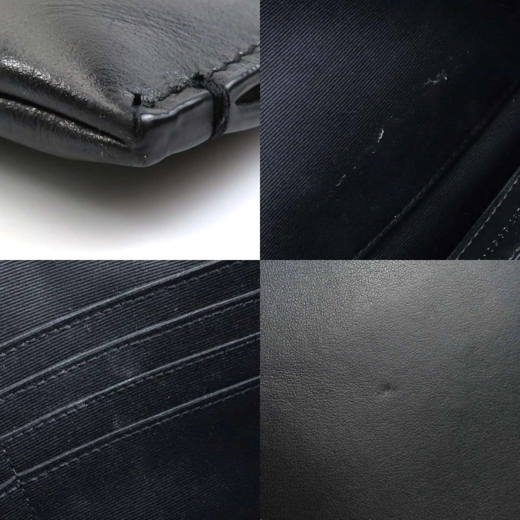 Saint Laurent Clutch Bag Leather Black Multicolor Men's Women's e59592k