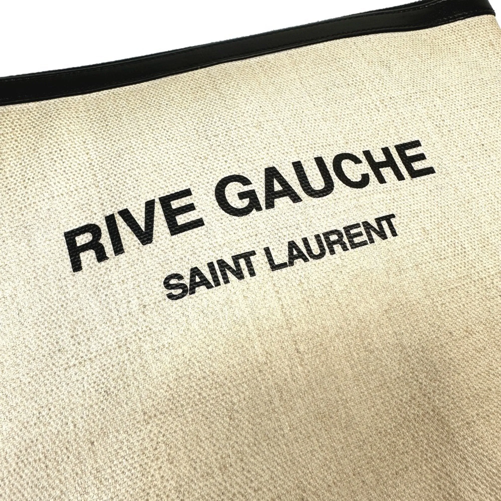 SAINT LAURENT Saint Laurent Paris 565722 Pouch RIVE GAUCHE Clutch Bag Coated Canvas Leather Men's Grey