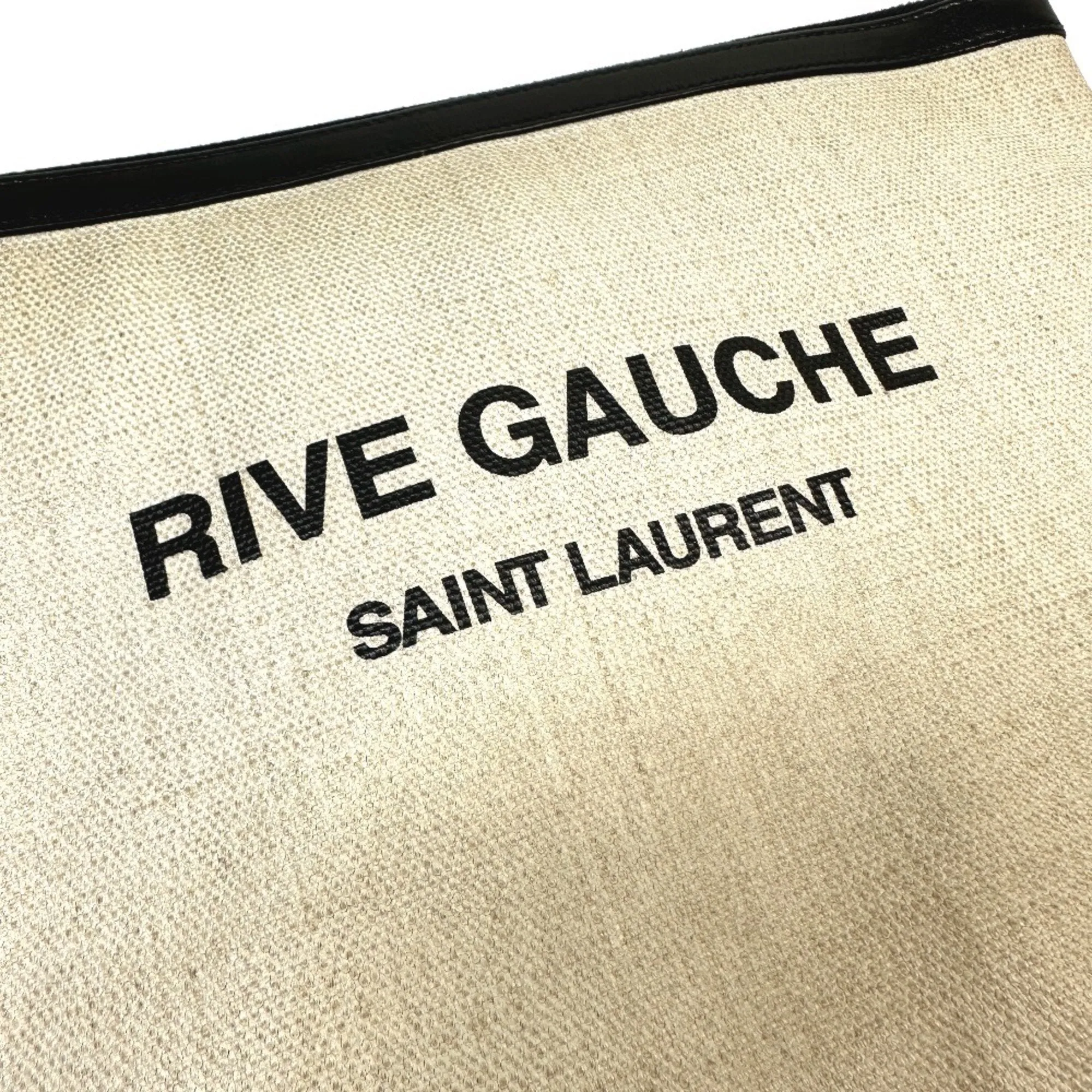 SAINT LAURENT Saint Laurent Paris 565722 Pouch RIVE GAUCHE Clutch Bag Coated Canvas Leather Men's Grey