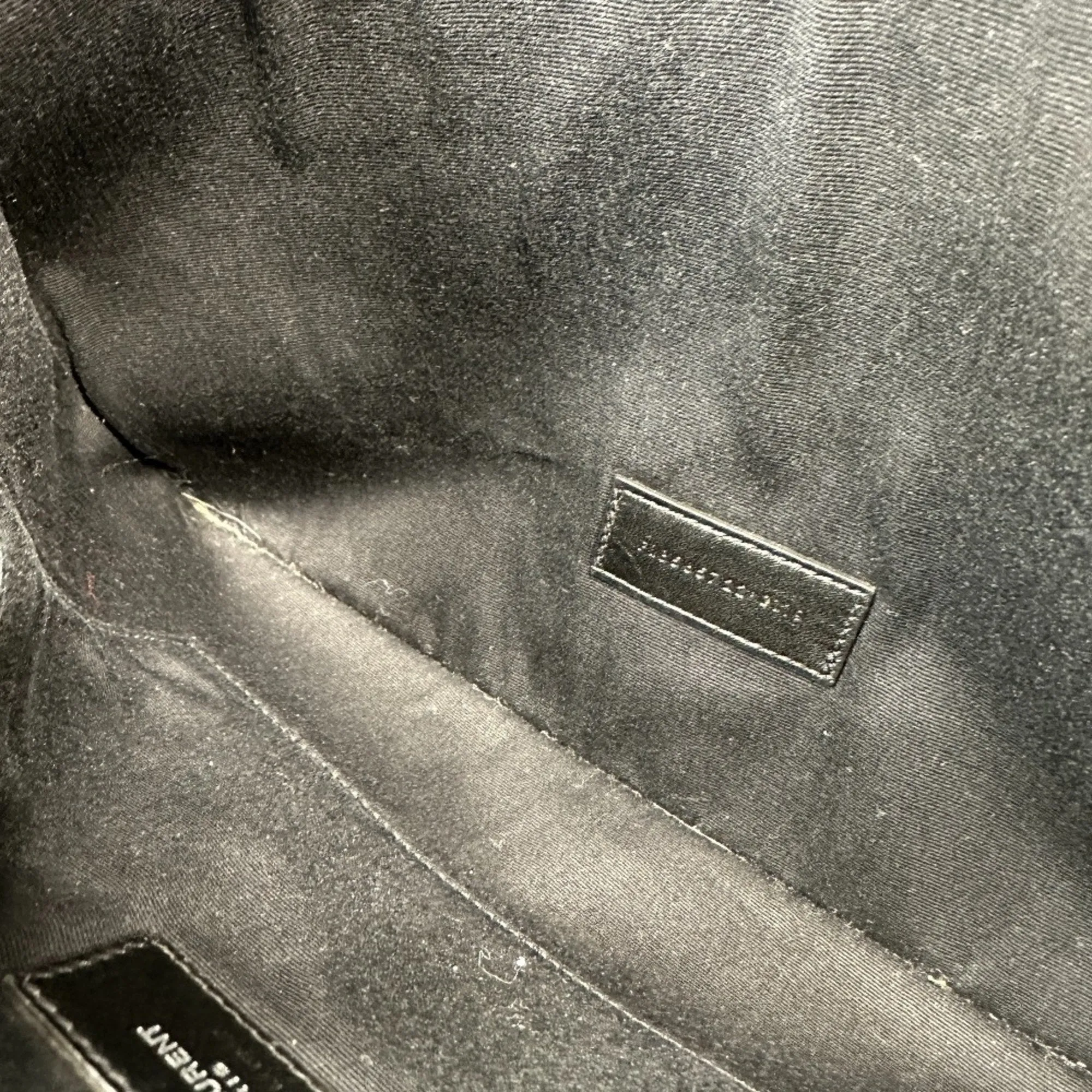 SAINT LAURENT Saint Laurent Paris 565722 Pouch RIVE GAUCHE Clutch Bag Coated Canvas Leather Men's Grey