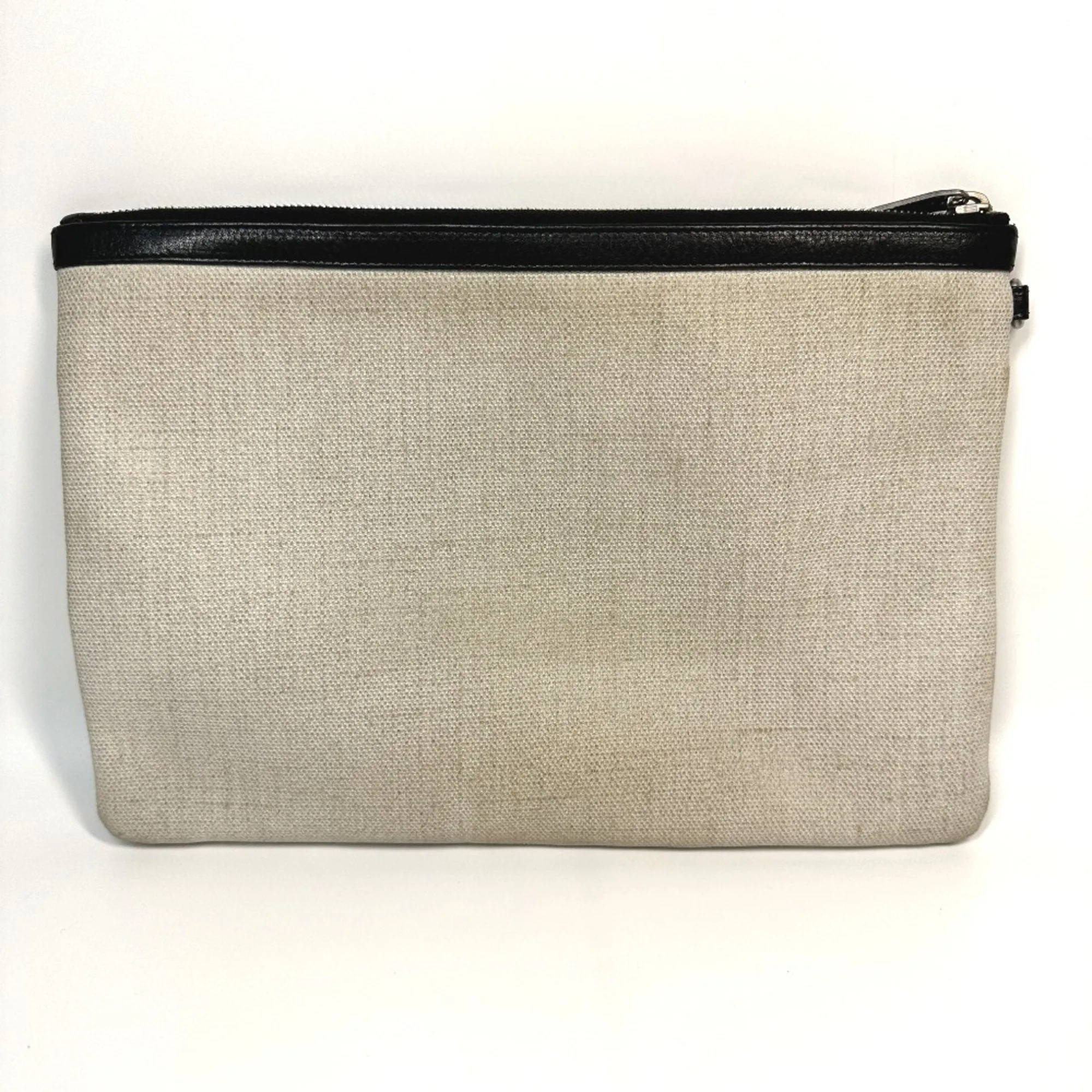 SAINT LAURENT Saint Laurent Paris 565722 Pouch RIVE GAUCHE Clutch Bag Coated Canvas Leather Men's Grey