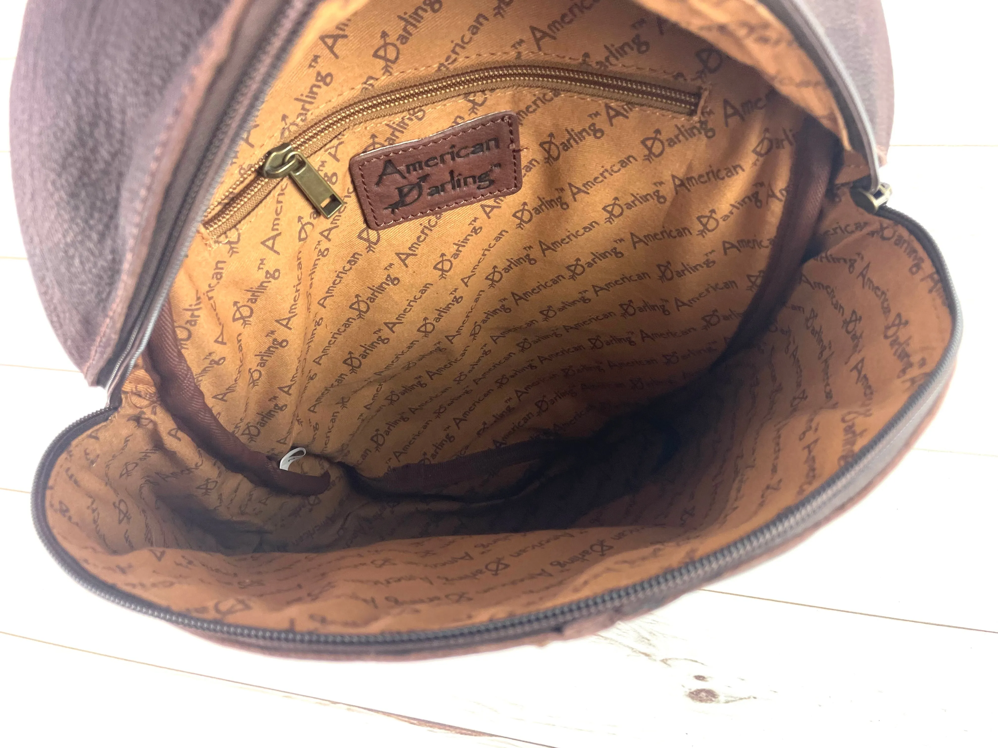 Sale! Monochromatic Blue Wool Pattern Leather Backpack