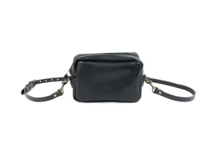 SARAH LEATHER CROSSBODY - BLACK BISON