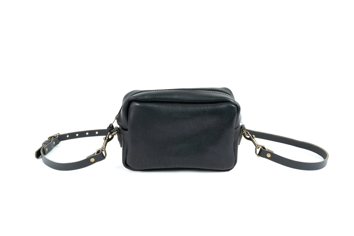 SARAH LEATHER CROSSBODY - BLACK BISON