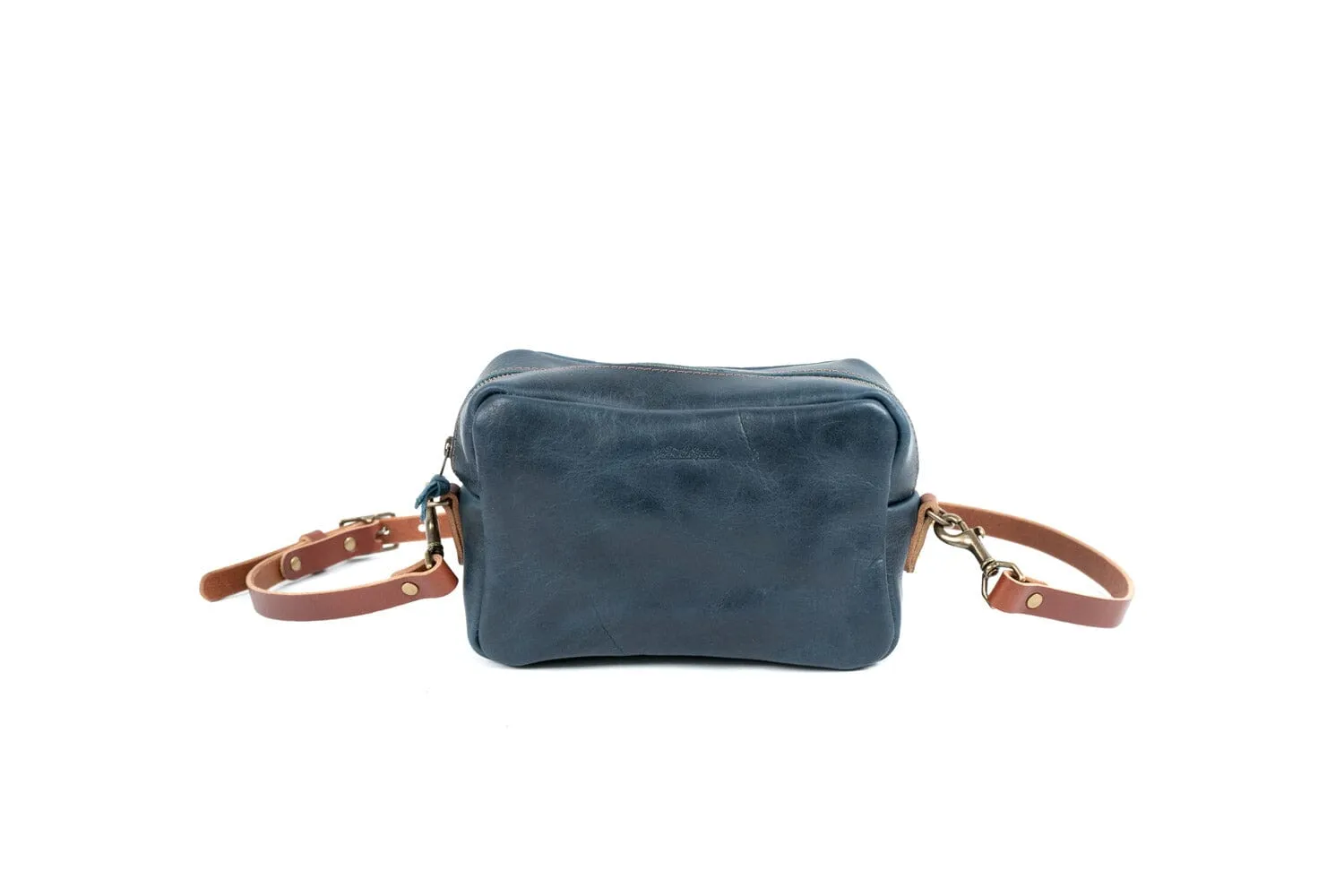 SARAH LEATHER CROSSBODY - INDIGO BISON