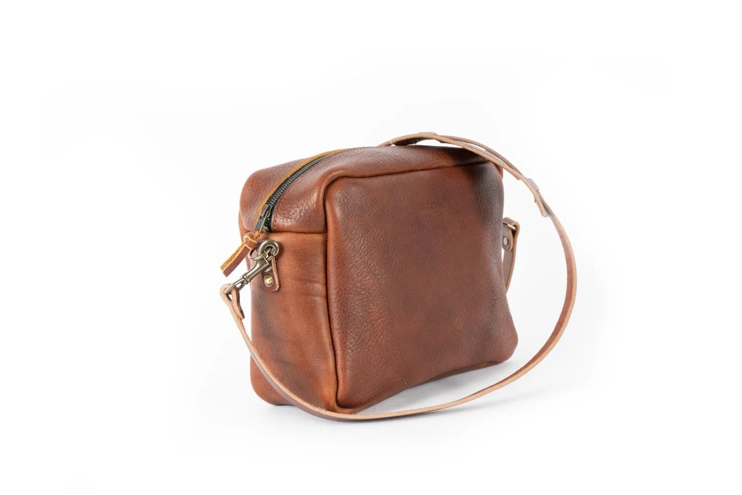SARAH LEATHER CROSSBODY - LARGE - CHERRY BISON